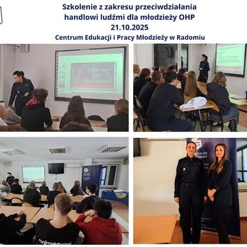 Przeciwdzia�anie handlowi lud�mi – szkolenie z udzia�em Policji dla m�odzie�y OHP w Radomiu